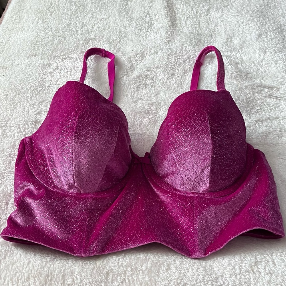 Victoria's Secret Sparkly Pink Corset Bra Bustier